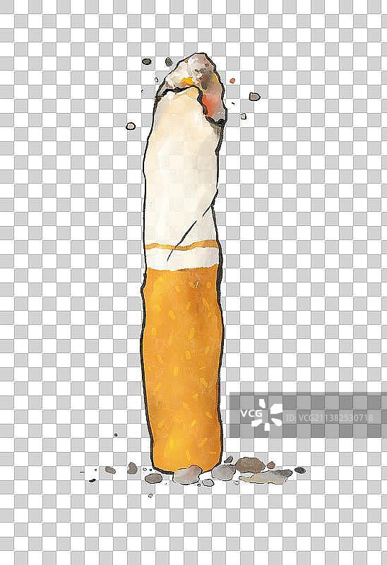 森林防火插画元素烟头图片素材