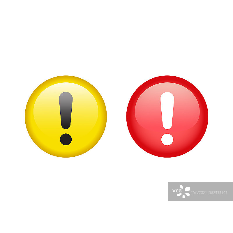 感叹号光面按钮套装图片素材