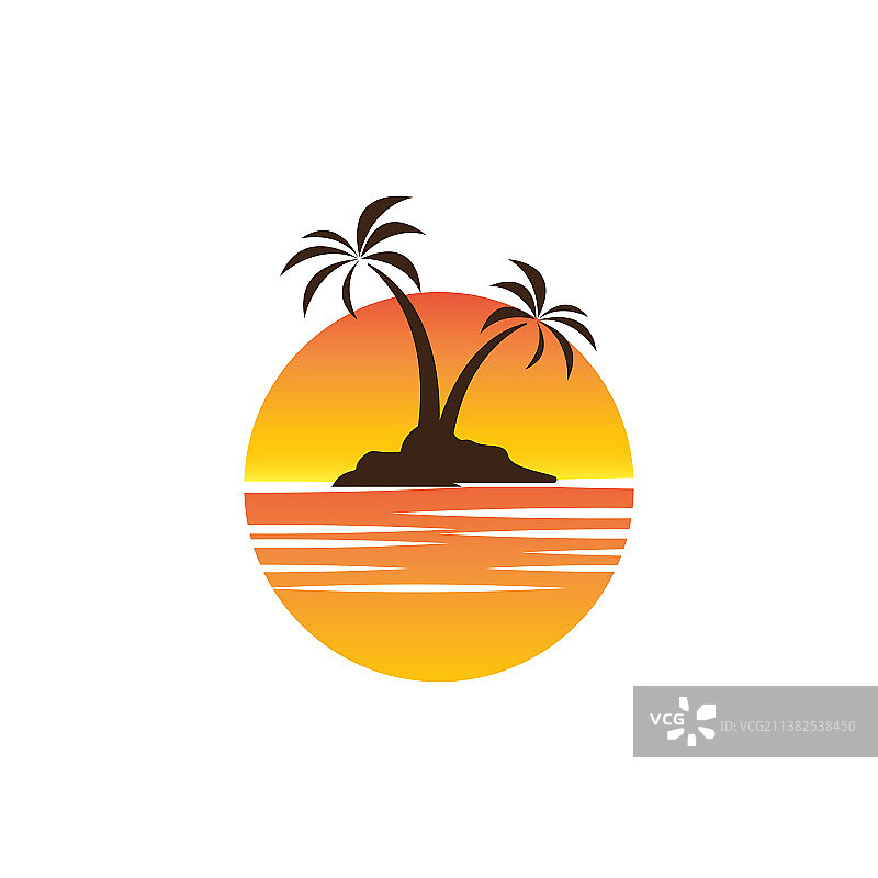 夏季海滩图标设计图片素材