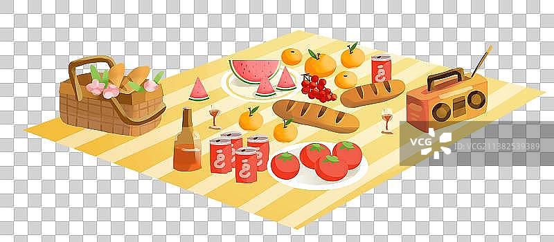 户外野餐食物场景图片素材