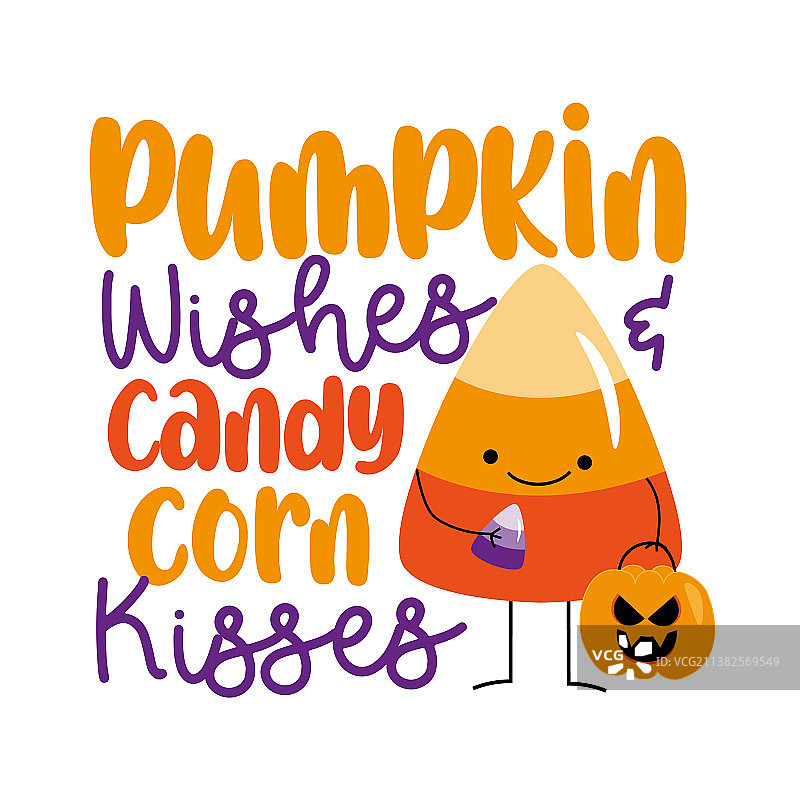 南瓜与糖果的趣味祝福图片素材