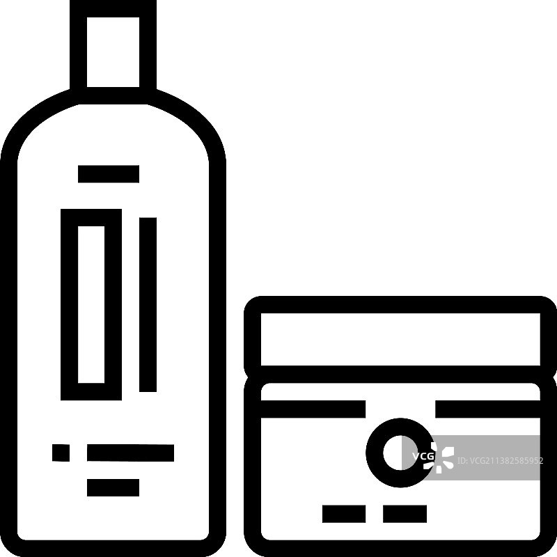 烫发和直发套装线条图标图片素材