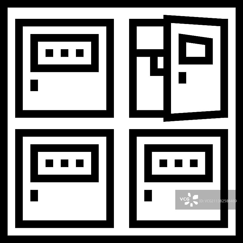 邮局邮箱线性图标图片素材