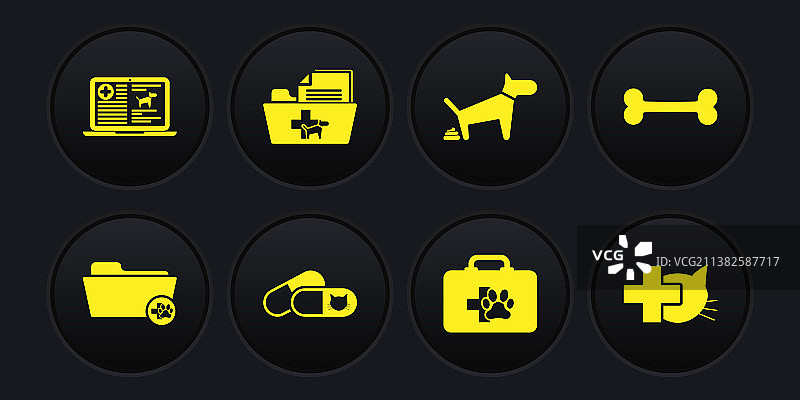 医疗兽医记录夹和狗骨头图片素材