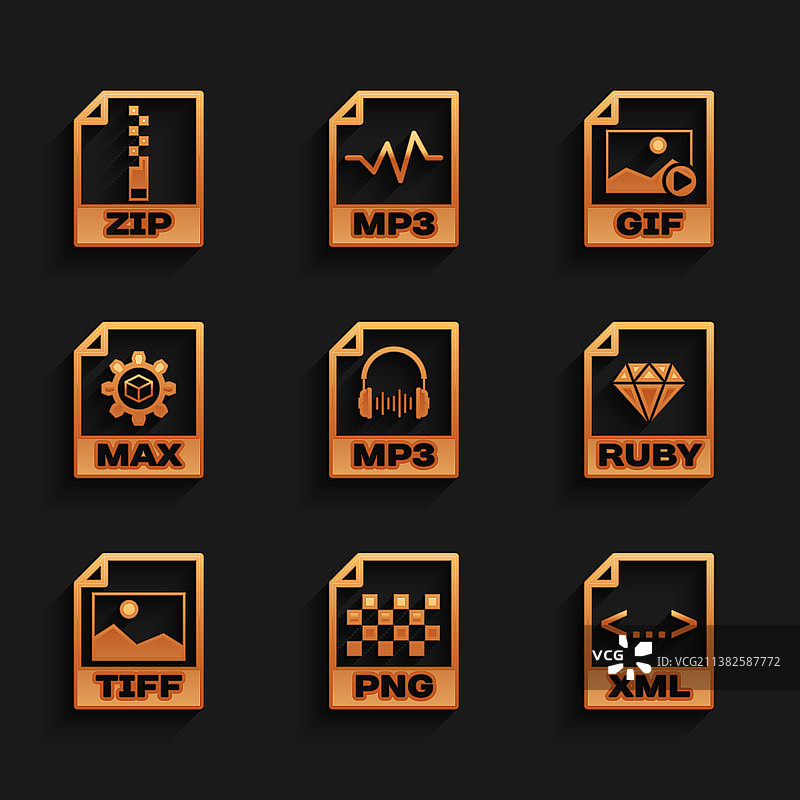 MP3文件文档PNG XML Ruby Tiff图片素材