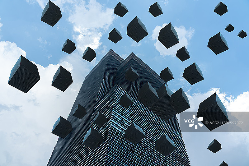 抽象建筑和商业发展的概念图片素材