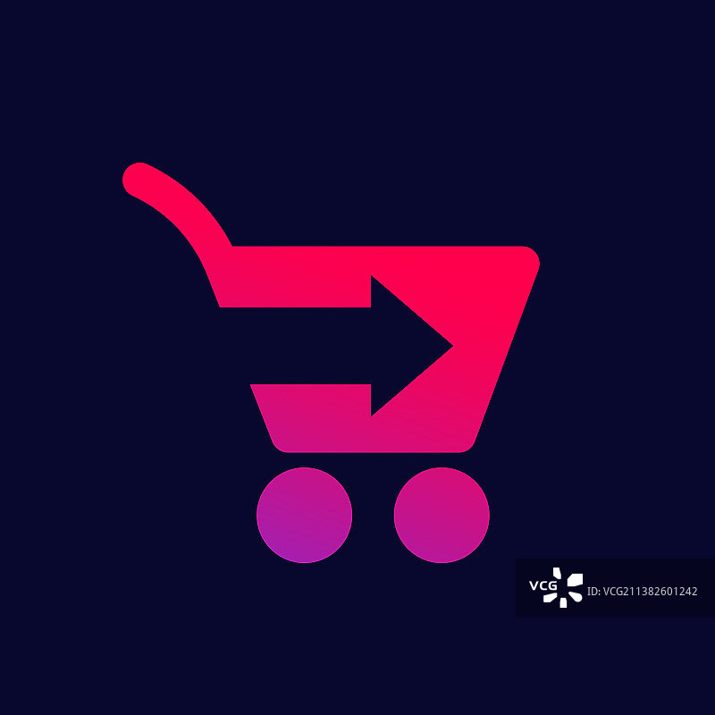 带有箭头图标的购物车图片素材