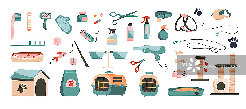 动物用品套装图片素材