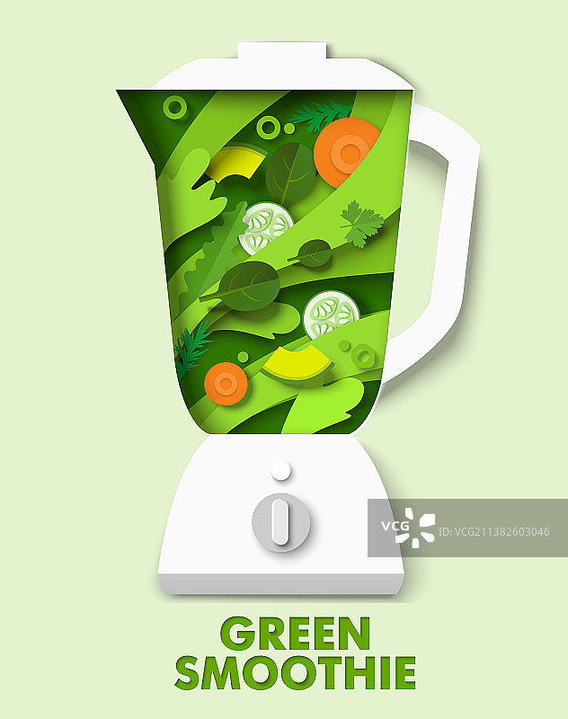 美味绿色蔬菜冰沙搅拌机图片素材