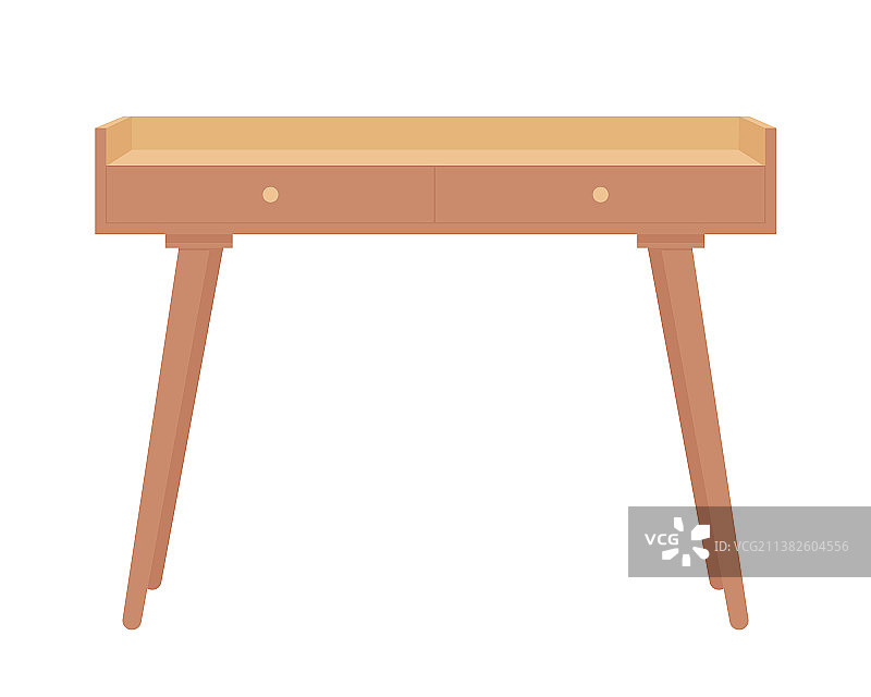 白色背景上的书桌图片素材