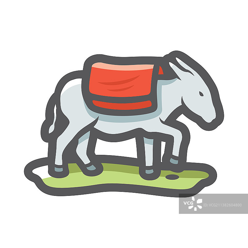 农场动物驴卡通图标图片素材