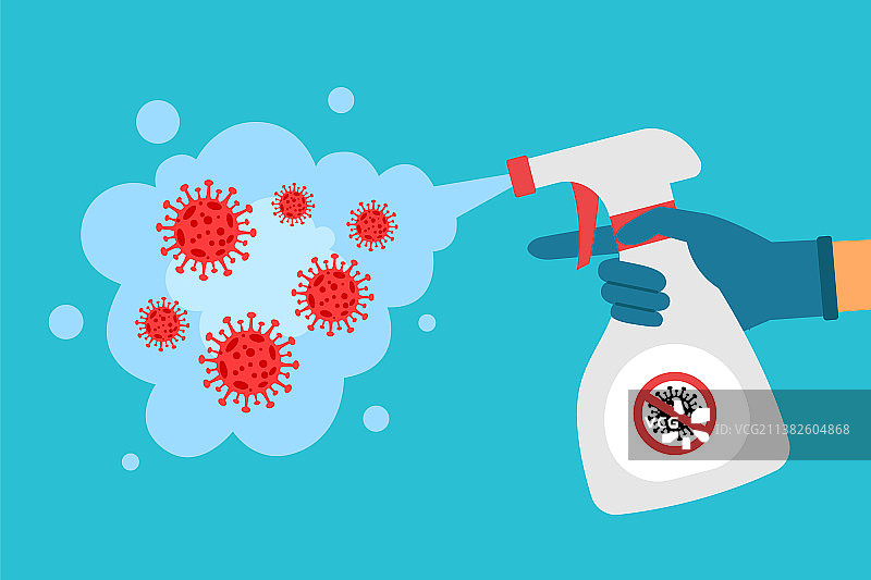 杀菌消毒概念扁平设计图片素材