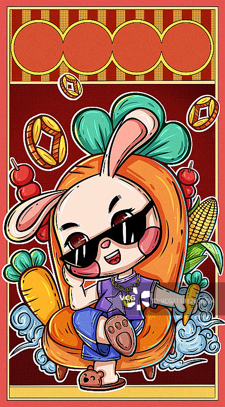 国潮风兔子图片素材