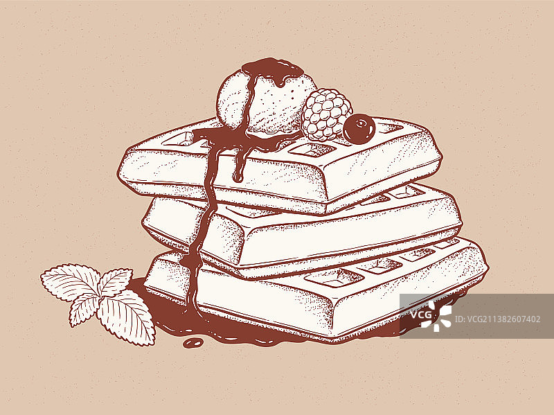 复古风格的华夫饼图片素材