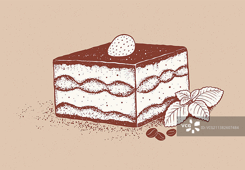 提拉米苏复古风图片素材