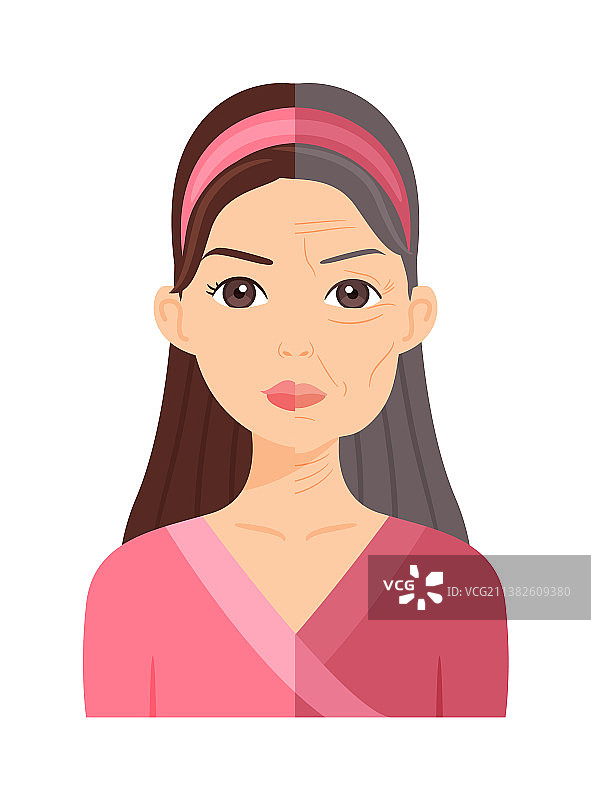 深色头发年轻女士与老年女人图片素材