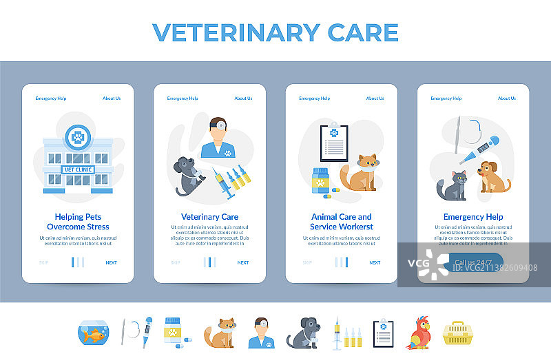 动物护理服务着陆页图片素材