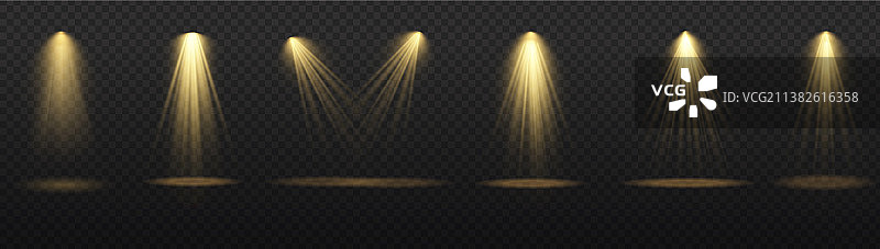 带有黄色光线的聚光灯投影效果图片素材