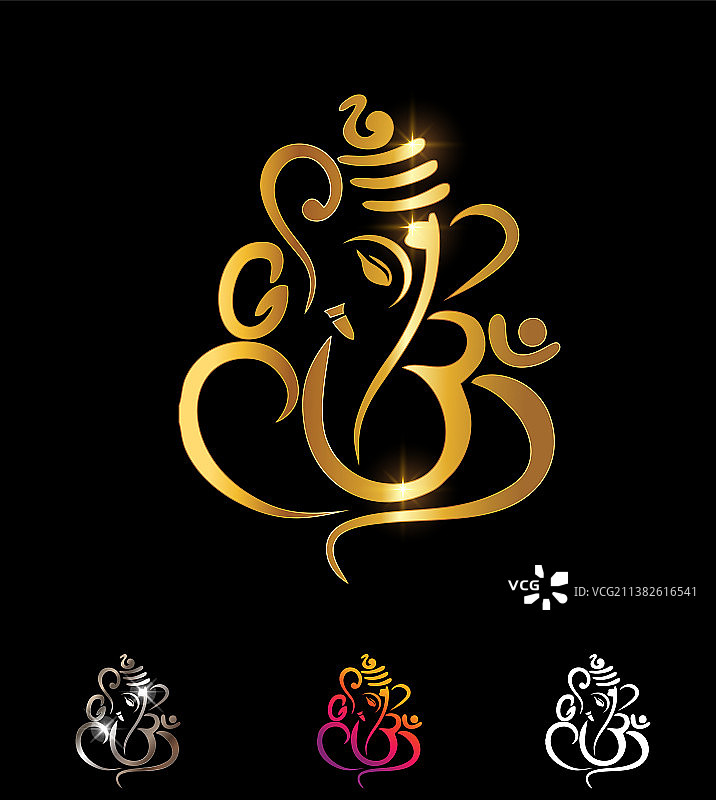 金色象头神标志图片素材