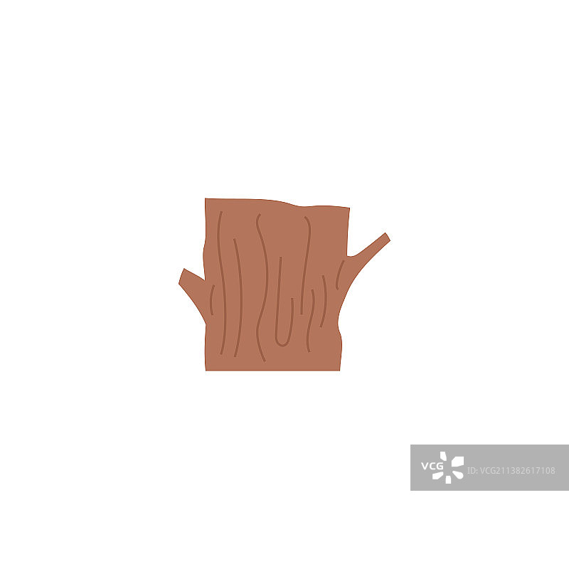 空心原木或树干切面扁平卡通图标图片素材