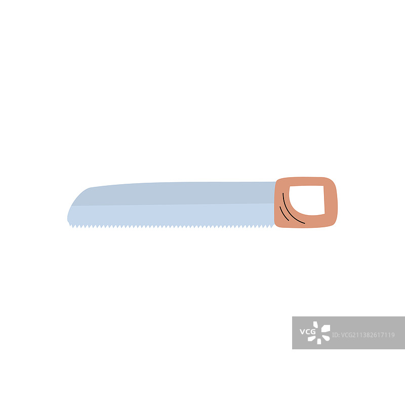 木工和木匠锯工具卡通扁平设计图片素材
