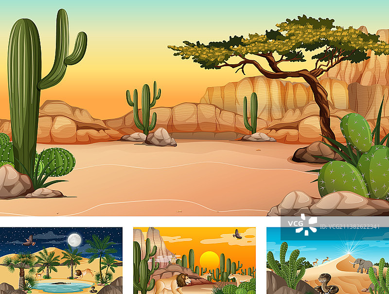 沙漠森林景观场景图片素材