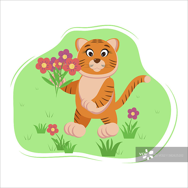 老虎采集鲜花图片素材