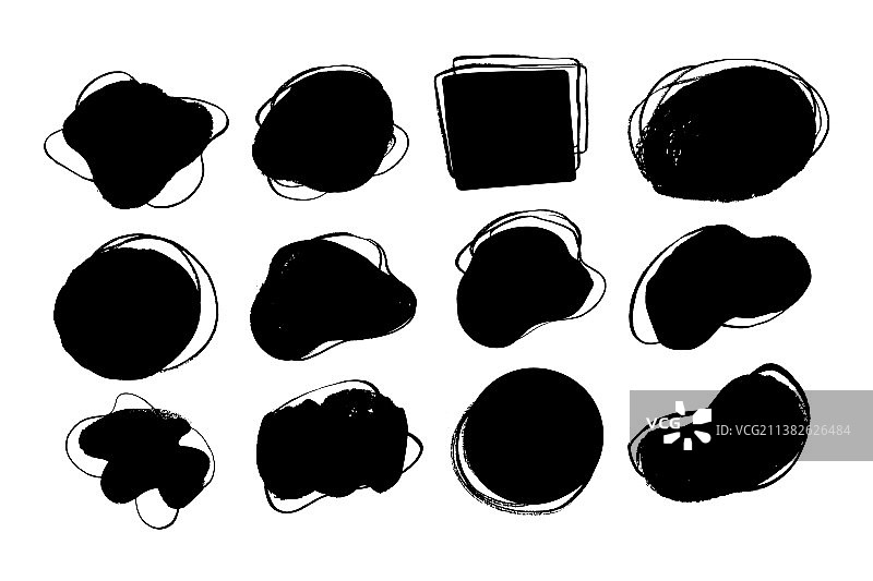 手绘Grunge风格液态形状图片素材