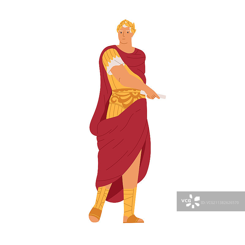 戴桂冠披风的罗马皇帝盖乌斯图片素材