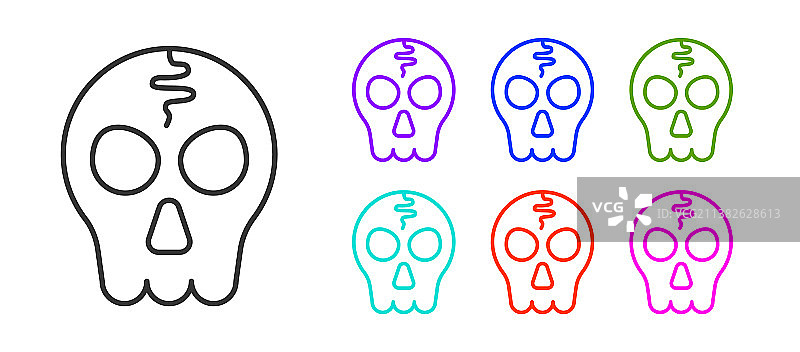 白色背景上的骷髅矢量图标图片素材