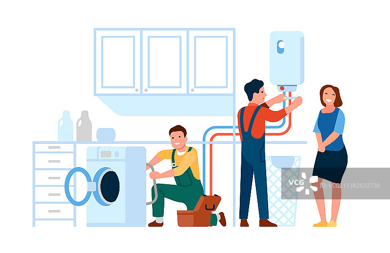 工匠帮助维修房屋问题图片素材