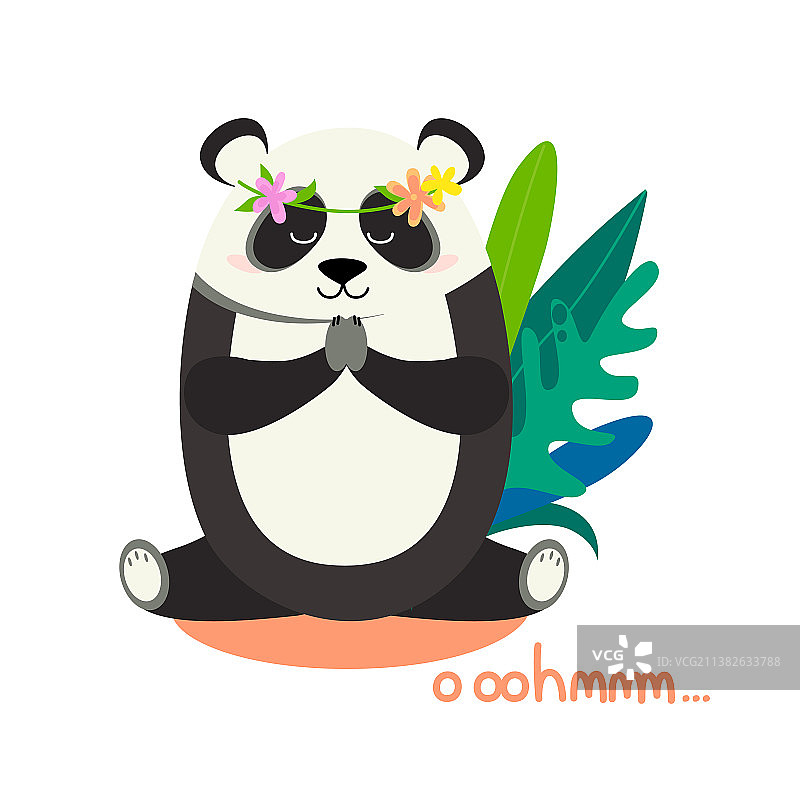 做瑜伽的熊猫图片素材