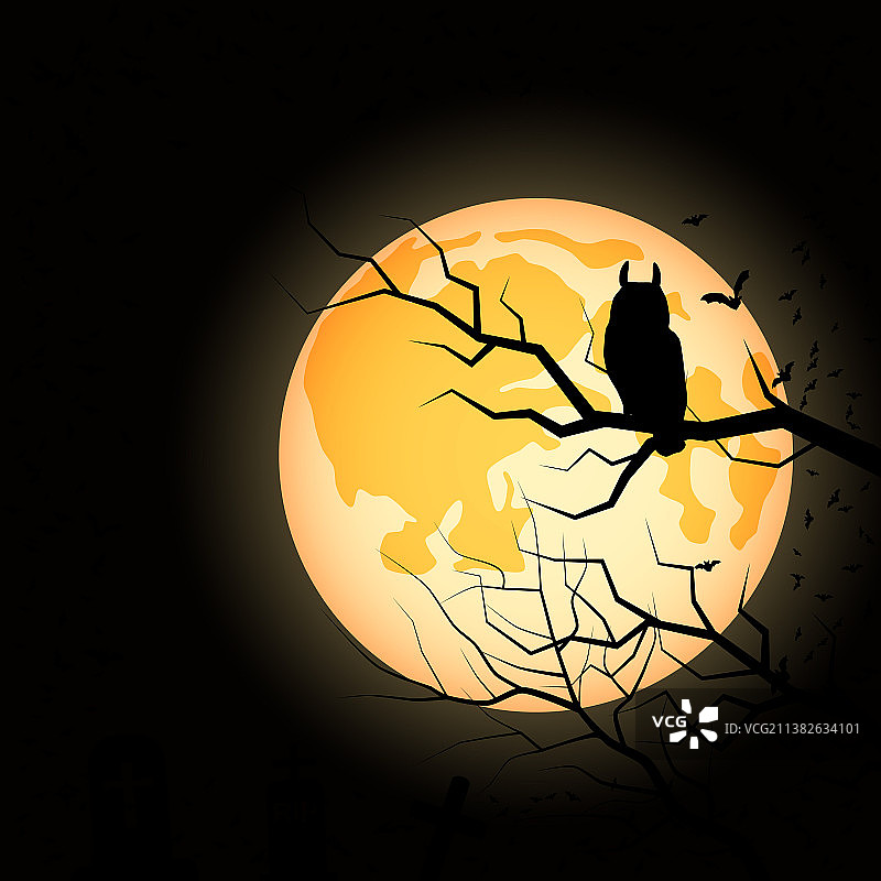 万圣节恐怖之夜背景图片素材