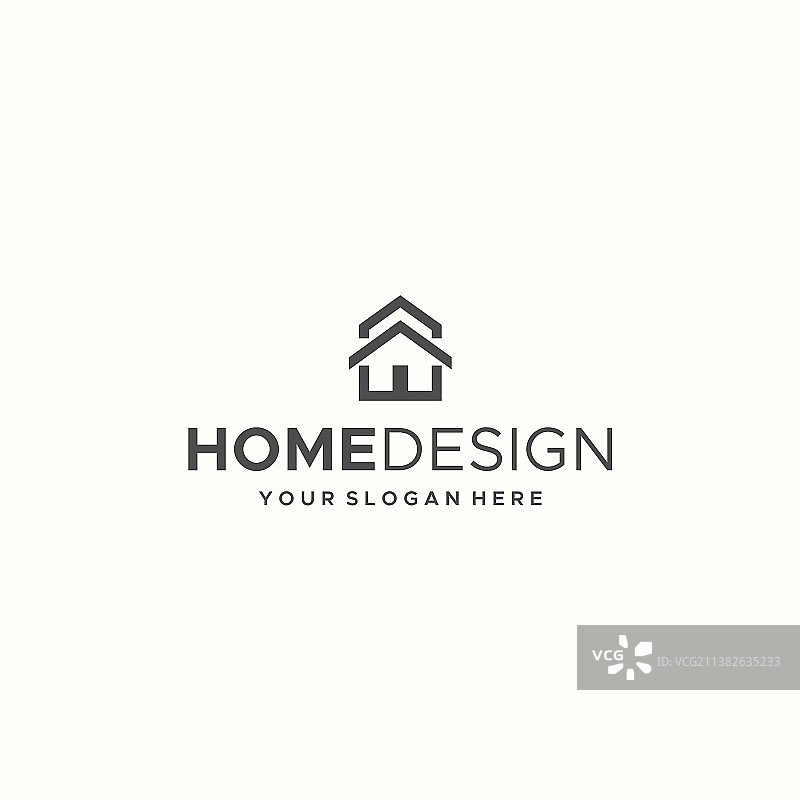 扁平风格家居设计房地产建筑Logo设计图片素材