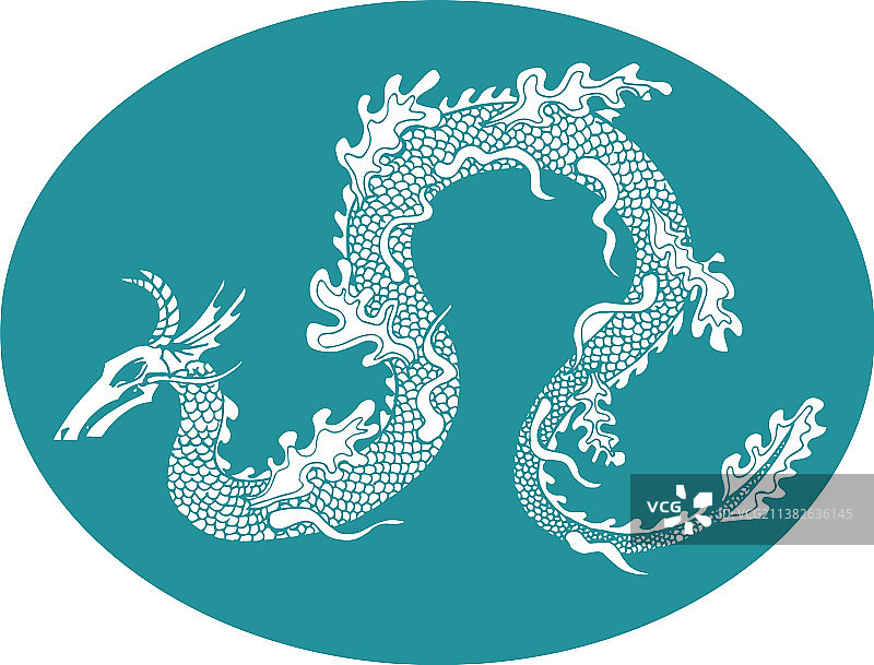 蓝色背景上的水龙剪影图片素材