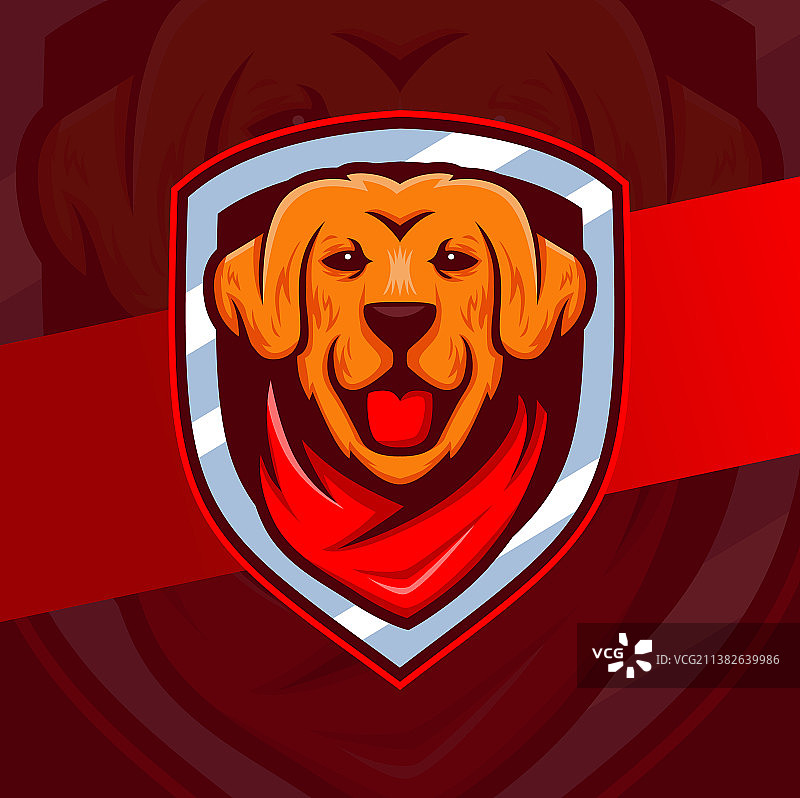 金毛寻回犬吉祥物角色Logo设计图片素材