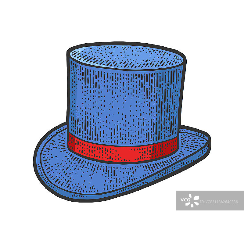 高顶礼帽圆筒素描图片素材