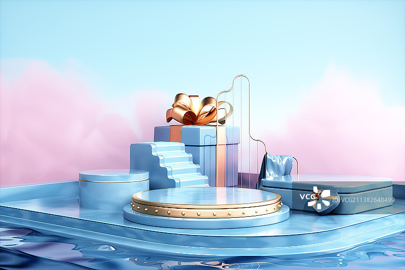 3D渲染的电商场景图图片素材