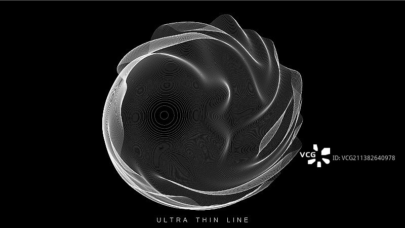 扭曲的线条球体细线故障图片素材