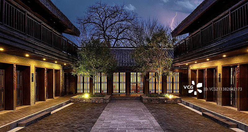 古镇雷雨-贵州省贵阳市青岩古镇图片素材