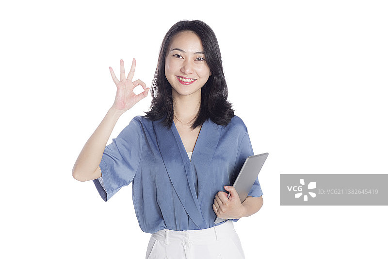 做手势的年轻女士图片素材