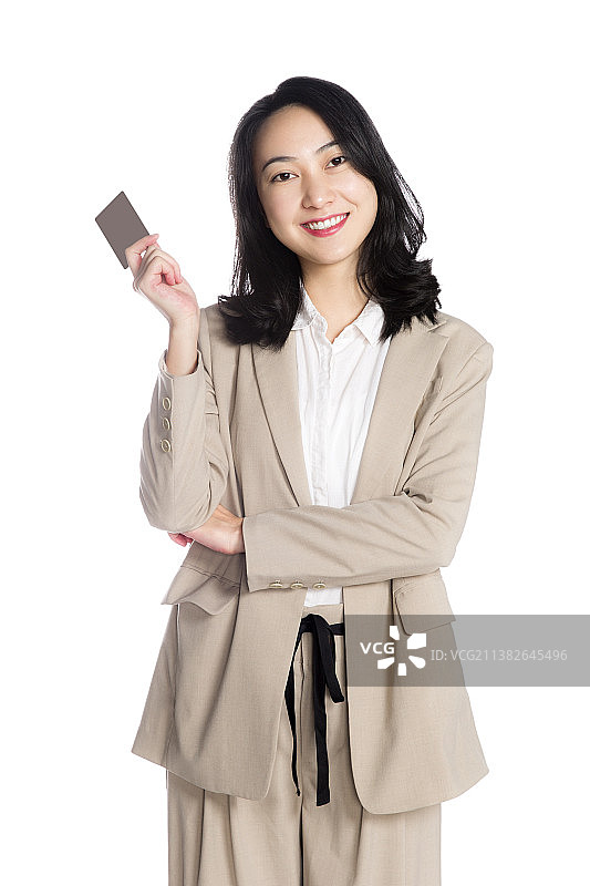 拿着信用卡的商务女士图片素材