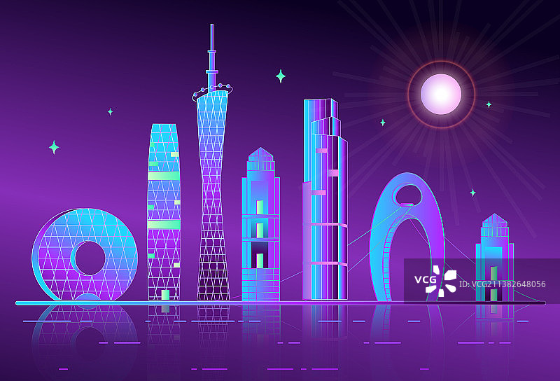 广州城市地标建筑矢量海报图片素材