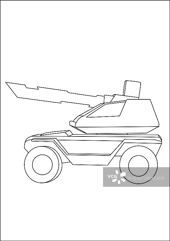 儿童填色页 - 汽车和其他有趣的车辆图片素材