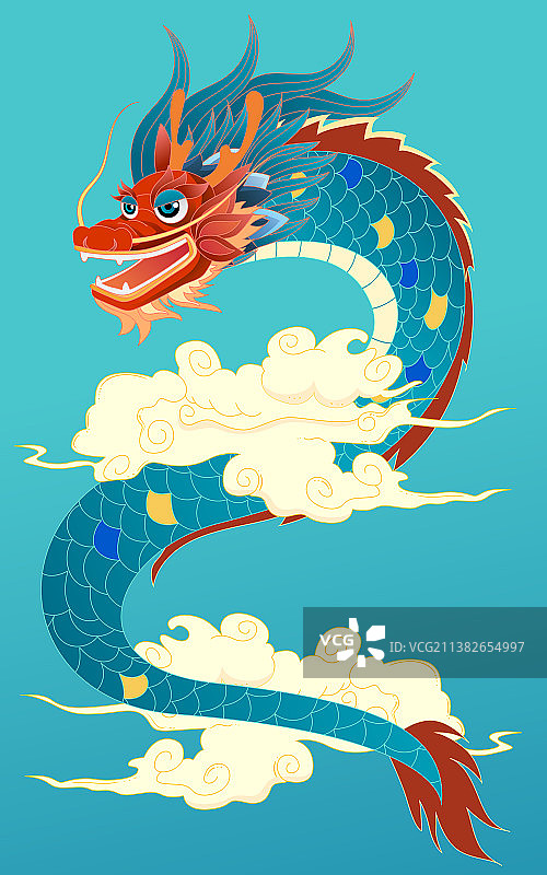 端午节中国龙传统节日习俗古风神龙国潮插画图片素材
