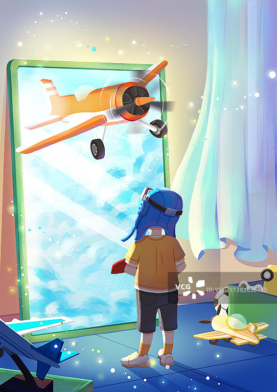 儿童节飞行梦想-无字图片素材