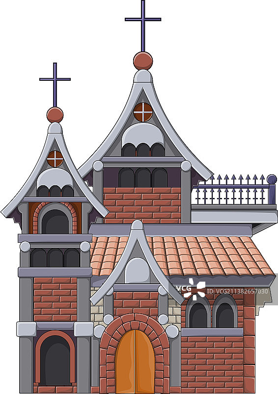 白色背景闹鬼教堂建筑图片素材
