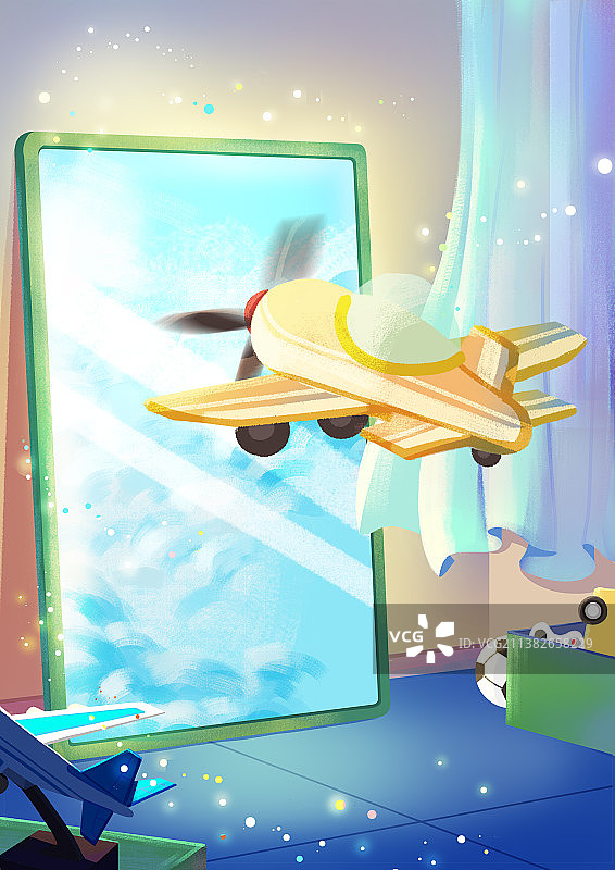 儿童节-奇幻飞机图片素材