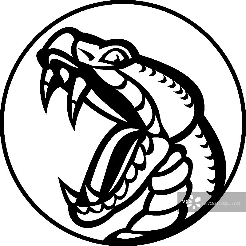 露出獠牙的好斗的铜头蛇吉祥物图片素材