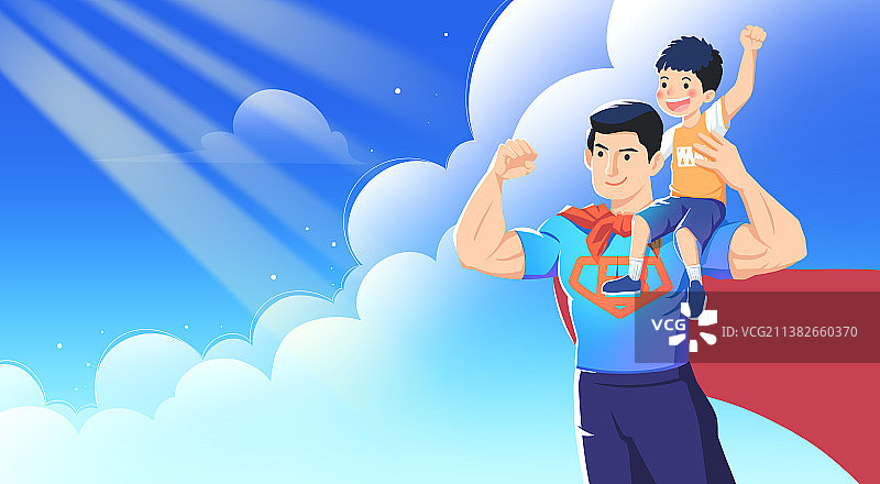 父亲节爸爸是超人图片素材